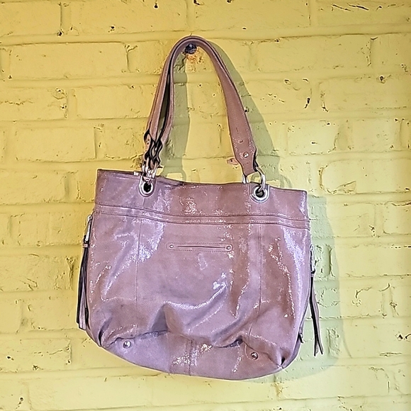 B. Makowsky Tan Shimmer Boho Bag - Picture 2 of 7